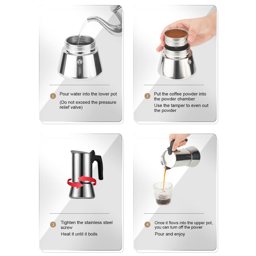 หม้อโมก้าพอทสแตนเลส ความจุขนาด - Quality Coffee Equipment บทวิจารณ์และราคา